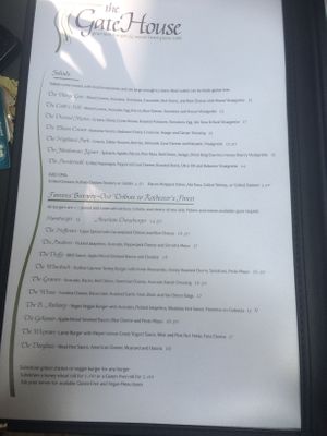 Menu 2 at The Gate House in Rochester