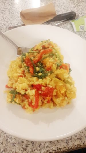 Vegan risotto at Old Boundary Hotel in Bendigo