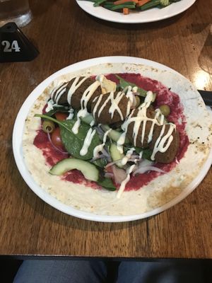 Falafel souvlaki at Old Boundary Hotel in Bendigo