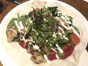 100% not chicken souvlaki  at Old Boundary Hotel in Bendigo