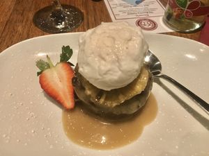 Vegan sticky date pudding  at Old Boundary Hotel in Bendigo