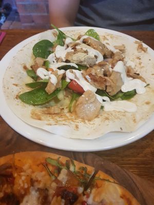 Souvlaki with mock chicken at Old Boundary Hotel in Bendigo