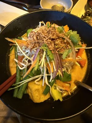 Vegan Laksa  at Basil Nut in Katoomba