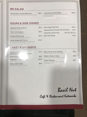 Page three, all meals with a V can be made vegan at Basil Nut in Katoomba