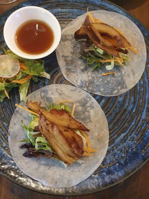 Vegan Duck pancake at Lotus Thai in Launceston