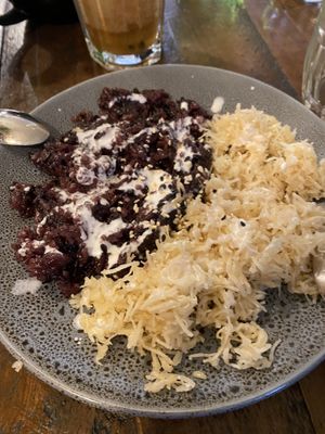 Black sticky rice with coconut   at Lotus Thai in Launceston