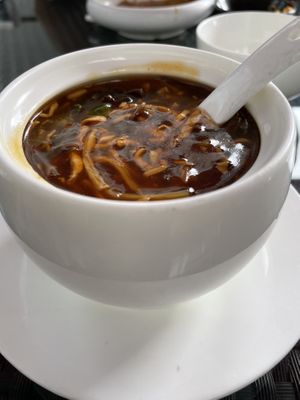 Hot and sour soup from lunch set menu  at Qi - House of Sichuan in Hong Kong Island