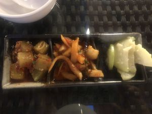Smashed cucumber so you can taste the spice level at Qi - House of Sichuan in Hong Kong Island