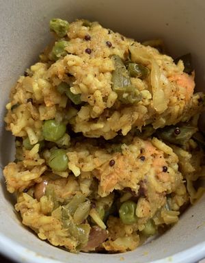 Vegetable biryani on the hot bar!  at Bloomingfoods Market and Deli - West Side in Bloomington