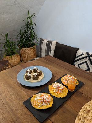 vegan falafel and tostados at Full Lotus in Coron