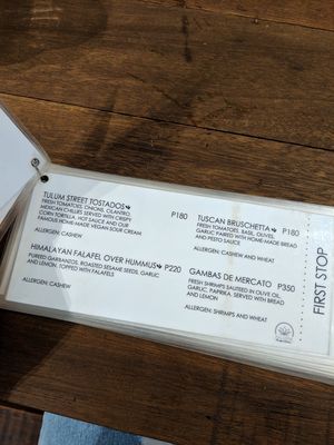 appetizers at Full Lotus in Coron