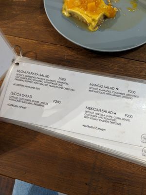 menu at Full Lotus in Coron