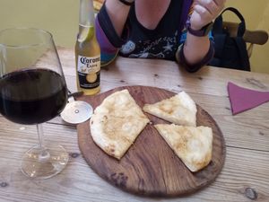 Garlic bread at Y Garreg in Penrhyndeudraeth