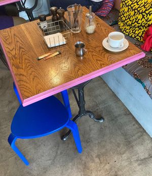 Inside seating at Là-Haut in Paris