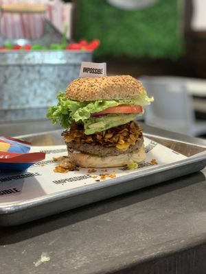 Impossible Cheeseburger with Coconut Bacon and Avocado! at Daily Veg in Wilmington