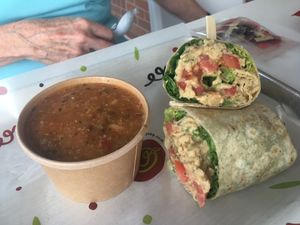 Lentil soup and a “tuna” wrap at Daily Veg in Wilmington
