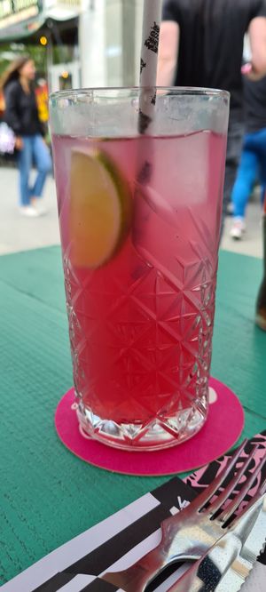 Dragonfruit ice t at Vegan Junk Food Bar  - Rotterdam in Rotterdam