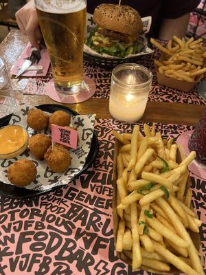 MC Cruelty Free Burger, Betterballs and French Fried at Vegan Junk Food Bar  - Rotterdam in Rotterdam
