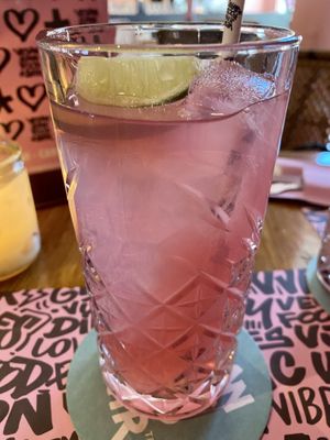 Dragonfruit iced tea  at Vegan Junk Food Bar  - Rotterdam in Rotterdam