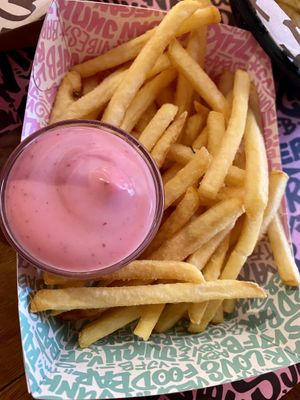 French fries with garlic sauce  at Vegan Junk Food Bar  - Rotterdam in Rotterdam
