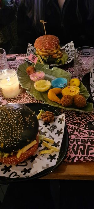 A severely depleted sumo platter plus our burgers at Vegan Junk Food Bar  - Rotterdam in Rotterdam