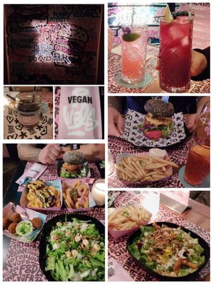 Cocktails, Burgers, Salads :) at Vegan Junk Food Bar  - Rotterdam in Rotterdam
