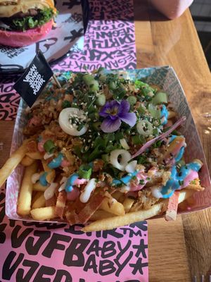 Rainbow fries  at Vegan Junk Food Bar  - Rotterdam in Rotterdam
