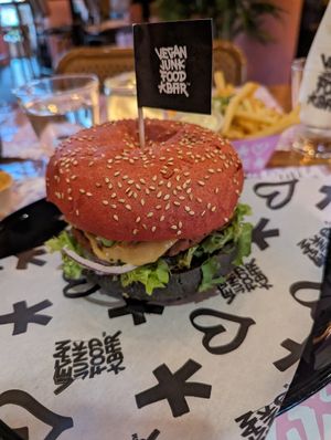 the first burger on the menu at Vegan Junk Food Bar  - Rotterdam in Rotterdam