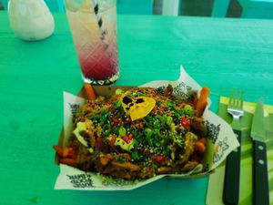 Kapsalon with sweet potato at Vegan Junk Food Bar  - Rotterdam in Rotterdam