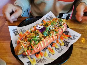 Bratwurst is bratbest at Vegan Junk Food Bar  - Rotterdam in Rotterdam