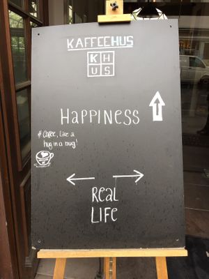 The sign that welcomes you to the Kaffehus at Kaffehus in Gottingen