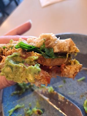 Tofu avocado sandwich 🥪 at Dose Coffee in Revelstoke