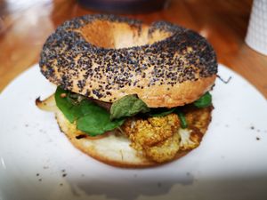 Vegan Bagel at Bayside Barista in Rockingham