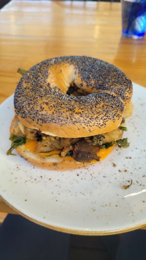 Vegan bagel at Bayside Barista in Rockingham