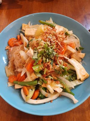 Fried vermicelli Noodles with veggies and tofu at Saigon House in Helsinki