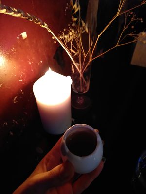 In between dish vegan stock from miso & porcini mushroom at Klaar Gemaakt in Rotterdam