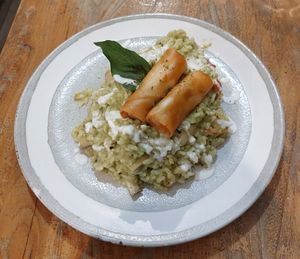 Spicy Thai Spring Roll Green Curry Risotto 泰式春卷香辣青咖喱意大利飯 at YEARS 素年 in Kowloon