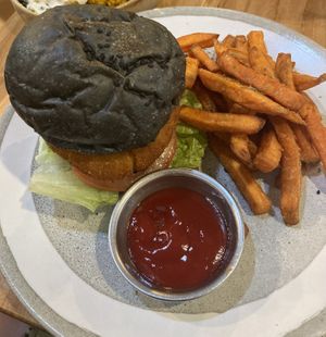 Teriyaki pumpkin croquette burger   at YEARS 素年 in Kowloon