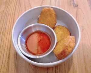Impossible Chicken Nuggets with Spicy Sweet & Sour Sauce 不可能黃金脆雞塊 配 香辣甜酸醬 at YEARS 素年 in Kowloon
