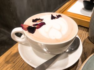 Hot rose chocolate with oat milk at YEARS 素年 in Kowloon