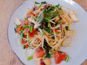 Linguini with omnipork at YEARS 素年 in Kowloon