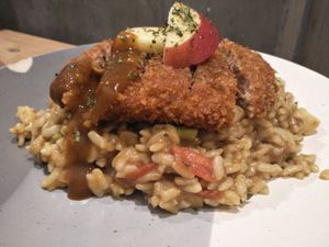 Omnipork cutlet curry risotto at YEARS 素年 in Kowloon