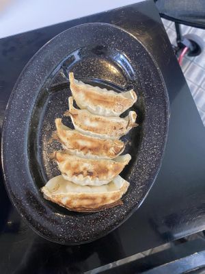 Veg gyoza at Ramen Kazu in Kyoto
