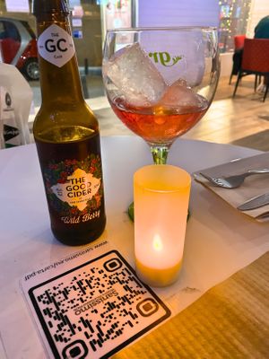 Mi rica cidra con gas y frutas  at Sanissimo - Gran Via in Madrid