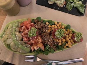 Salad dinner  at Sanissimo - Gran Via in Madrid