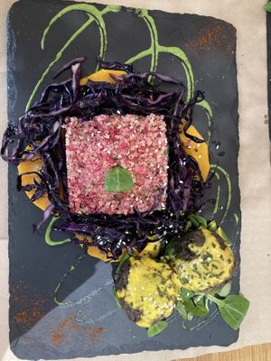 Quinoa w/ lentilballs & cabbage  at Sanissimo - Gran Via in Madrid