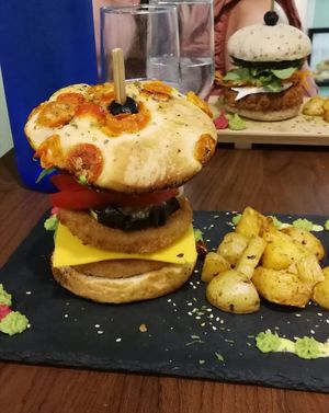 Best vegan burger 😍 at Sanissimo - Gran Via in Madrid