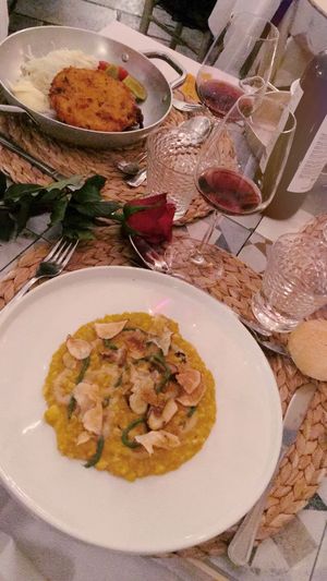 Risotto and vegetables “crocchetta”  at Capra e Cavoli in Milan