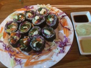 Vegan sushi at Ashoka Vegan in Koh Phangan