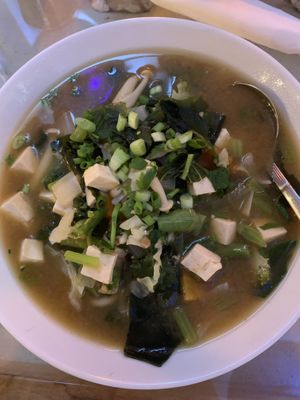 Miso soup at Ashoka Vegan in Koh Phangan